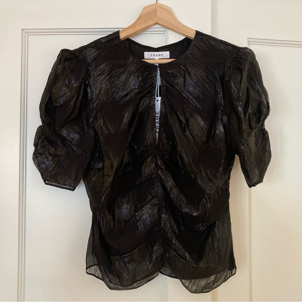 ELEGANT FRAME SILK COCKTAIL TOP